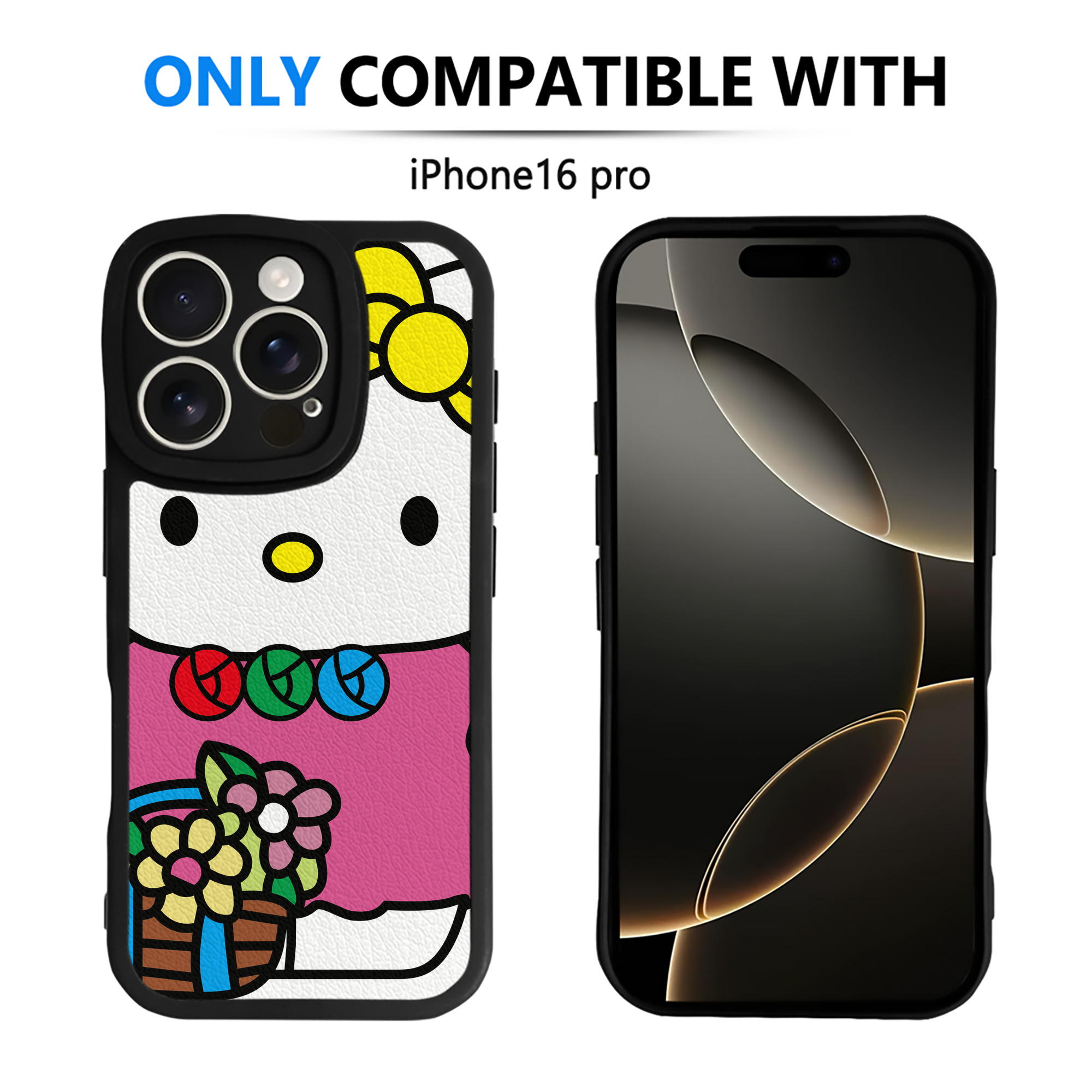 （画像用） Hello Kitty ハローキティ 【iPhone 16シリーズ対応】シリコンスマホケース（レザー調） 材質：シリコン